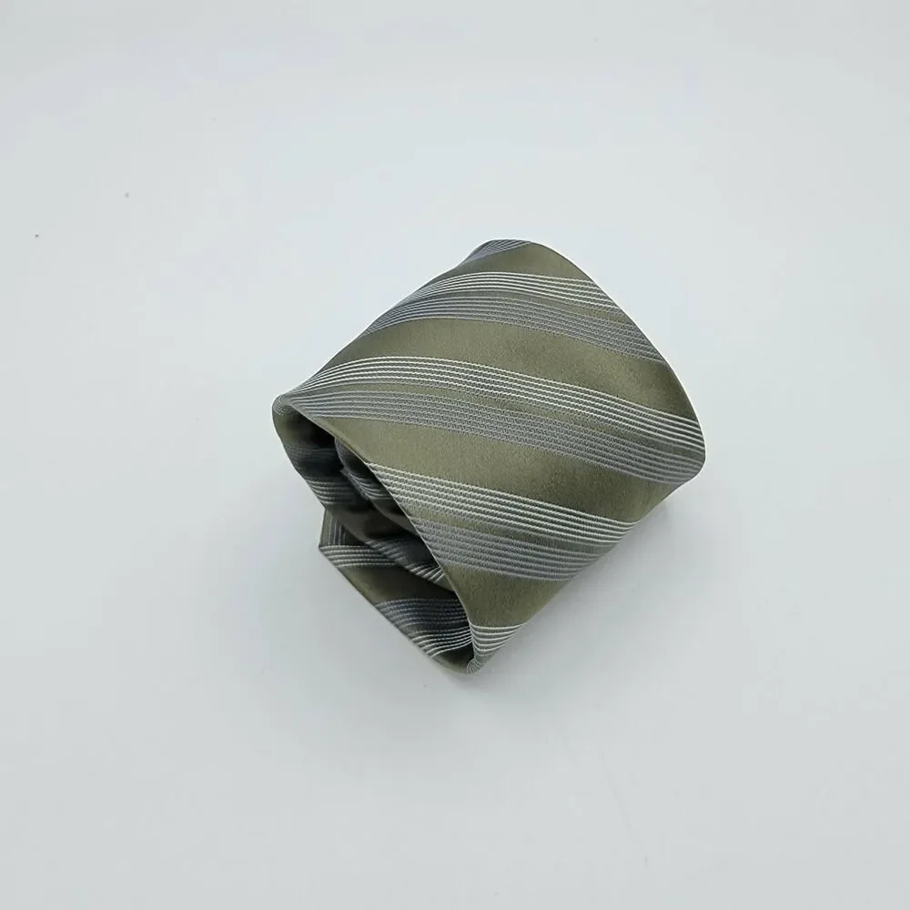 Steve & Barry's Men’s necktie Green W/Blue & White Stripes 58.5 x 3.75